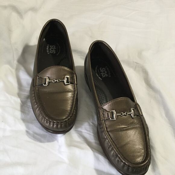 SAS Comfort Metro Bronze leather loafers size 9 nearly unworn - Picture 1 of 15